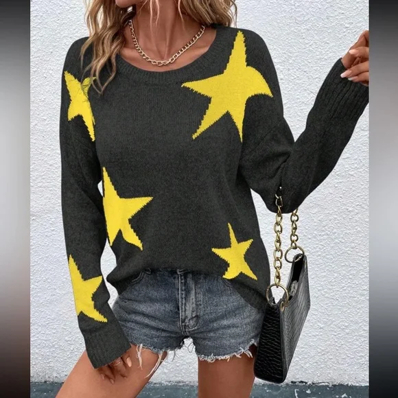Stars print sweater top - Picture 10 of 16